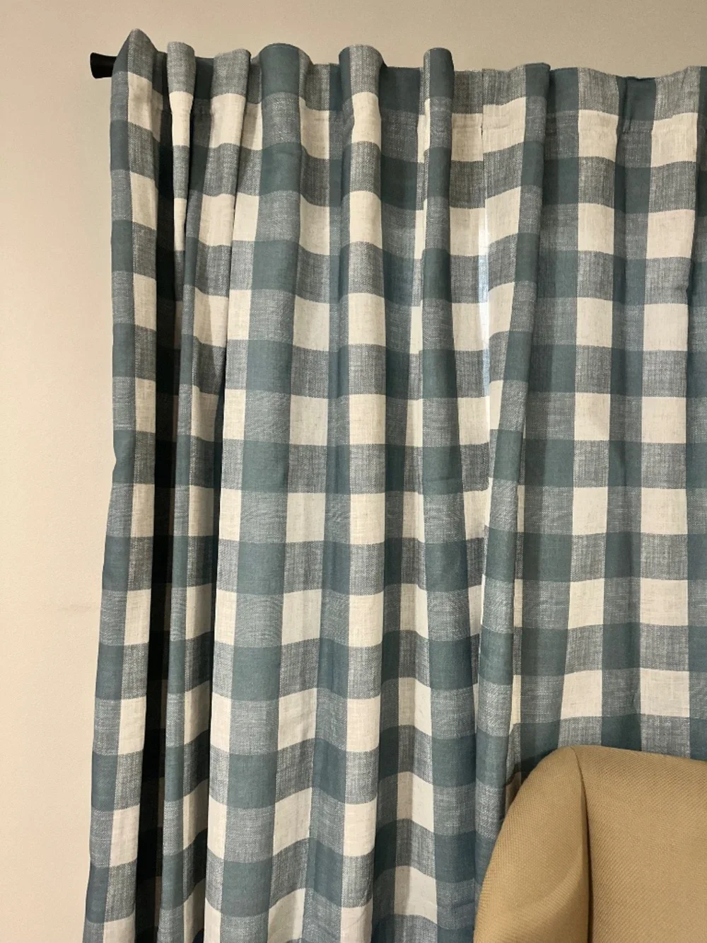Buffalo Check Blackout Curtains- Chambray